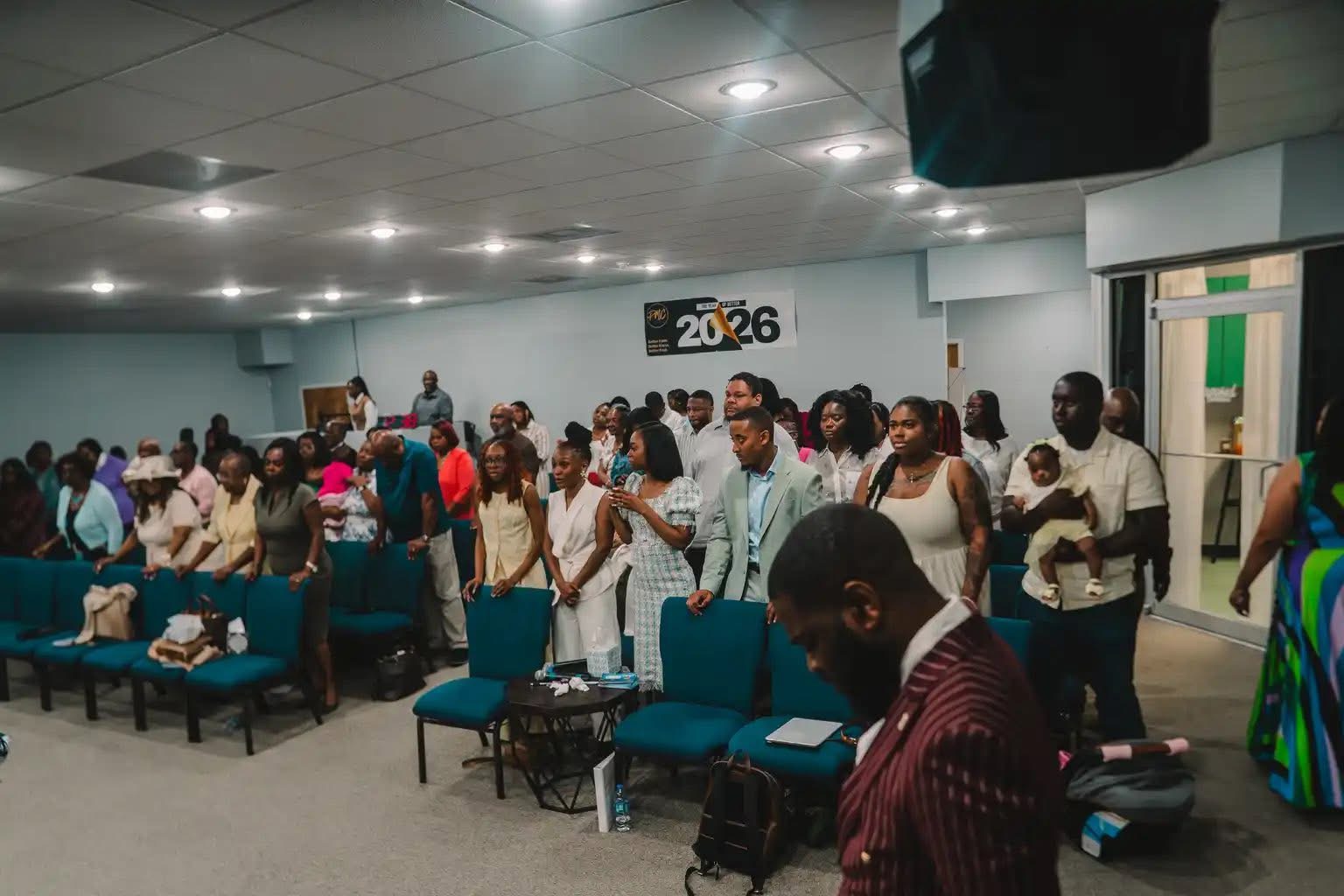 Congregation gathered for Sunday service